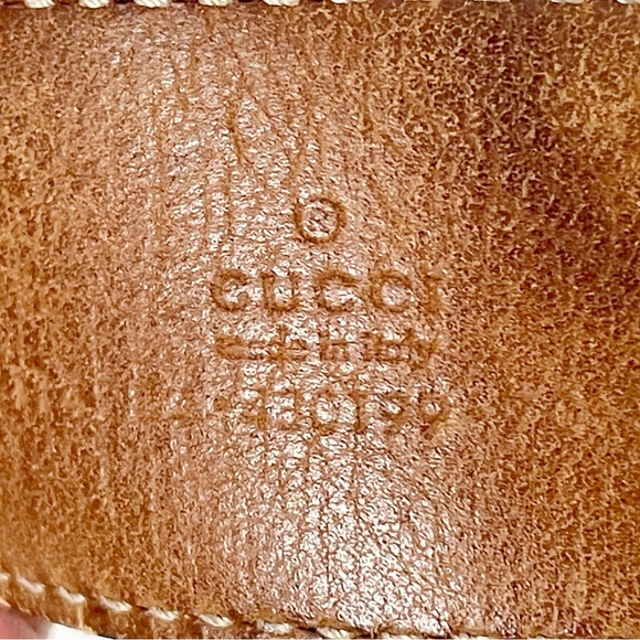 Gucci silver GG buckle black monogram leather belt size 36 - Picture 10 of 13